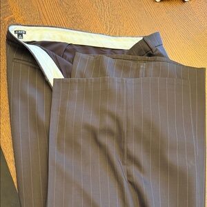 J. Crew women plus size 22 wide leg Dark Brown Pinstripe Suit Pants